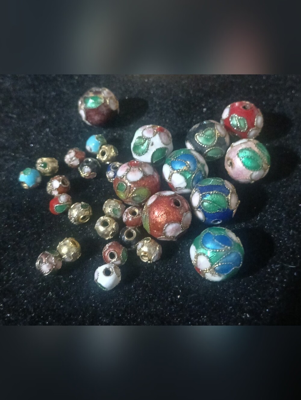 Cloisonné Floral Round Beads